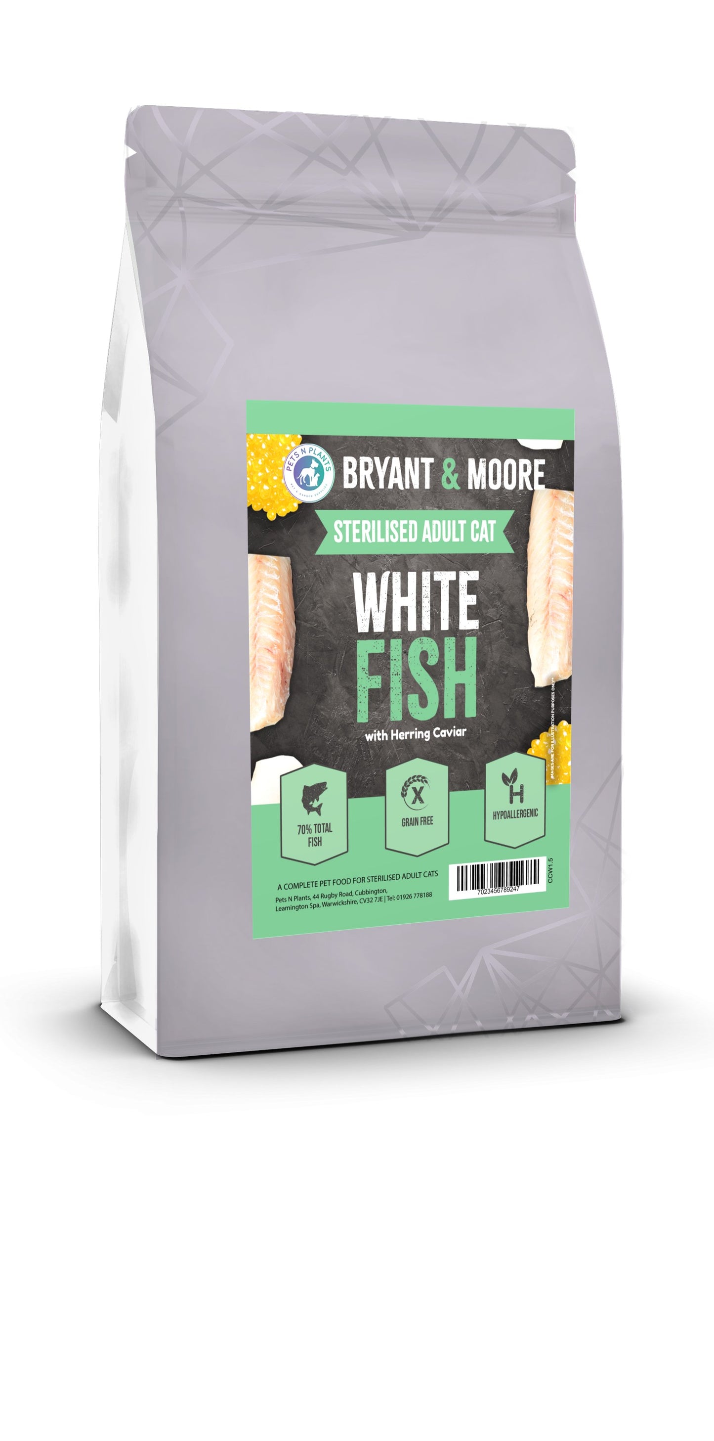Pets N Plants Adult White Fish and Caviar Cat Food 1.5kg