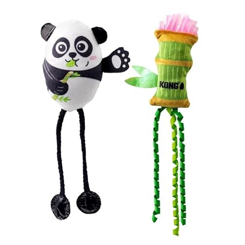KONG Scrattles Panda and Bamboo cat toys