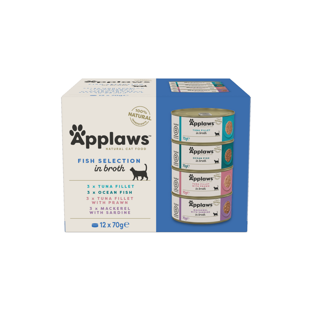 Applaws Cat Can Fish Selection in Broth 12 x 70g multipack
