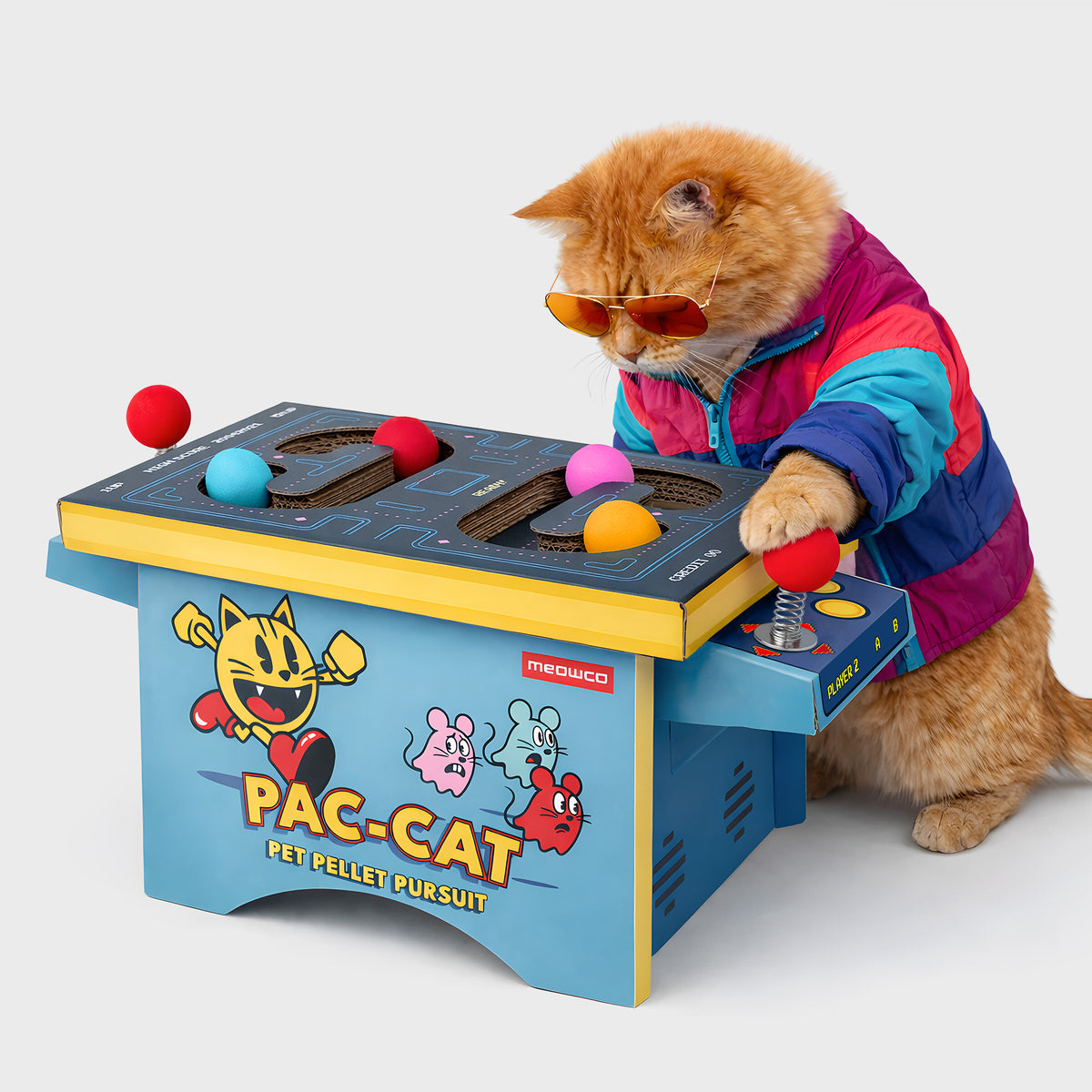 SUCK UK cardboard Pac-Cat arcade cat toy