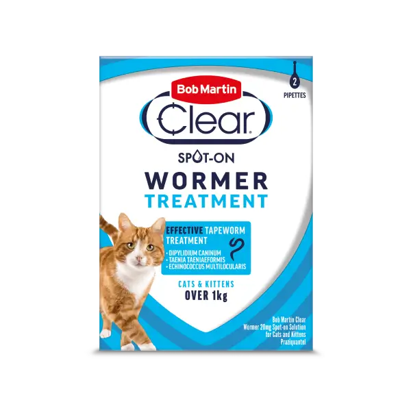 Bob Martin Clear Spot-On Wormer for cats and kittens 2 pipettes