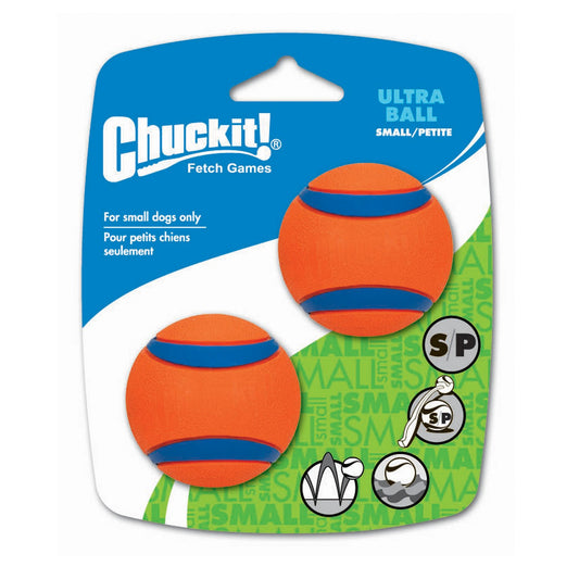 Chuckit Ultra Ball small 2 pack dog fetch toy