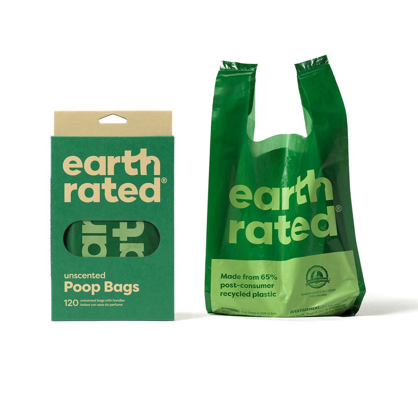 Earth Rated Poop Bags 120 Unscented with Handles