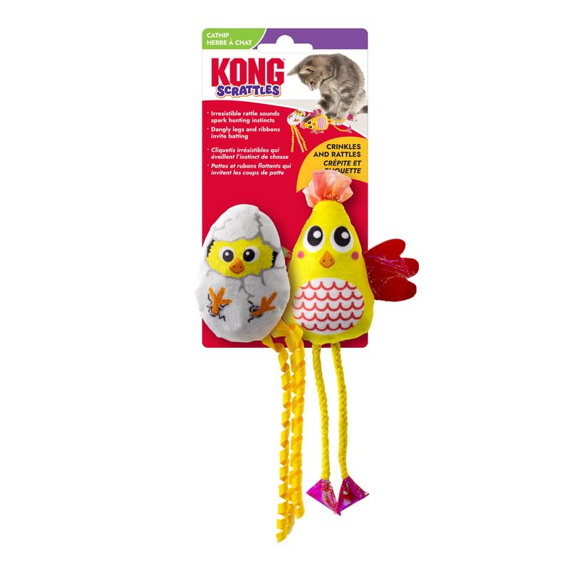 KONG Scrattles Chick and Egg cat toys