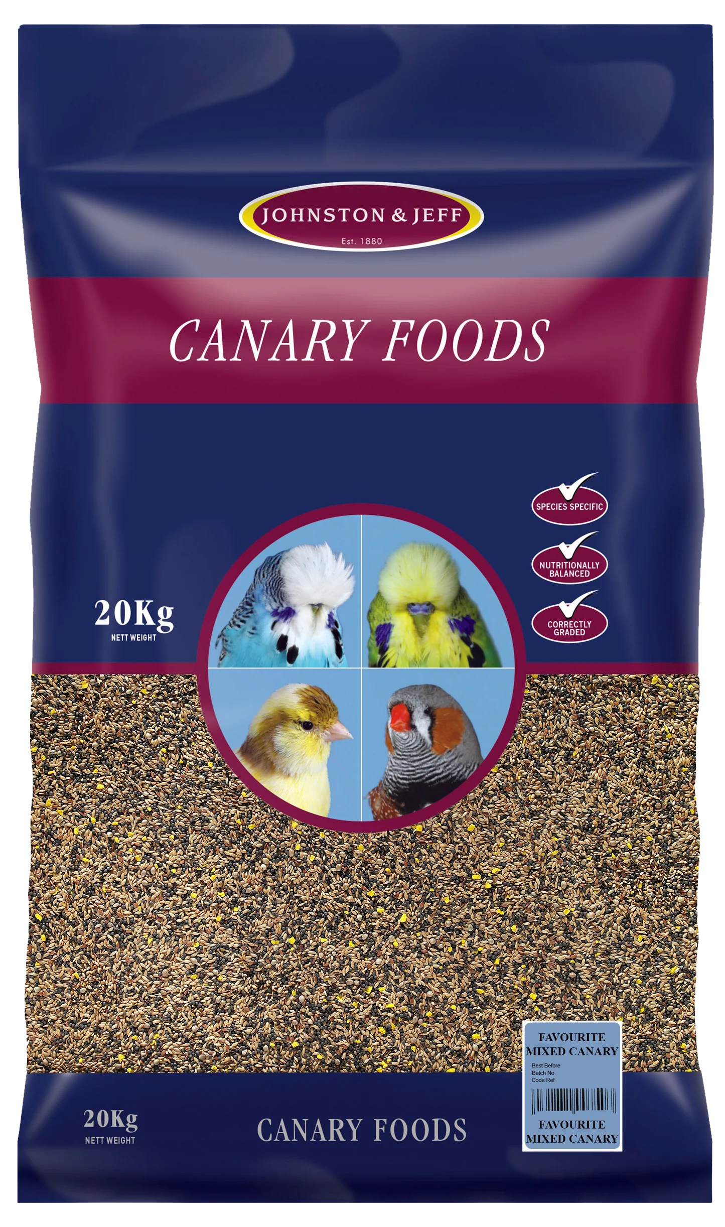 J&J Favourite Mixed Canary Food 20kg