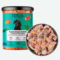 Fidelis Fresh Menu Duck with Sweet Potato, Pear and Blueberries dog food jar