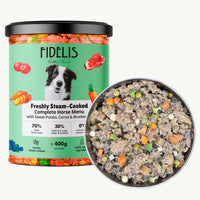 Fidelis Fresh Menu Horse with Sweet Potato, Carrot and Blueberries dog food jar