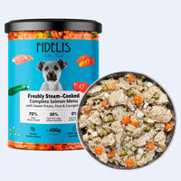 Fidelis Fresh Menu Salmon with Sweet Potato, Peas and Courgette dog food jar