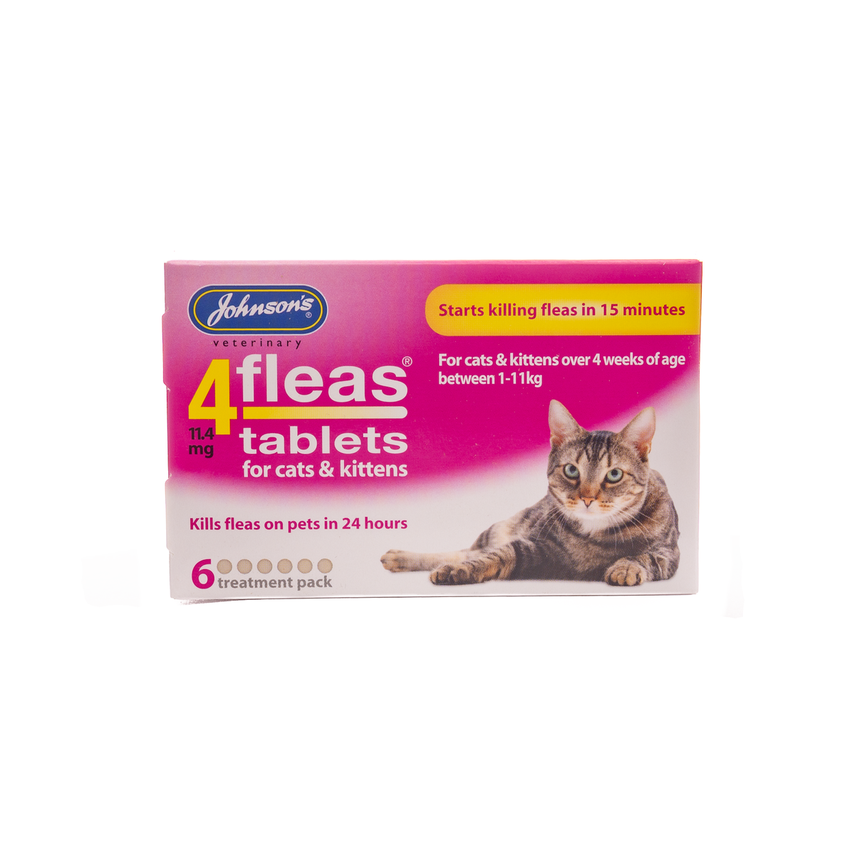 Johnsons 4fleas tablets for cats and kittens 6 pack