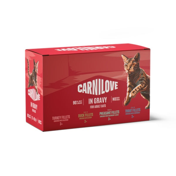 Carnilove Cat 12 pack pouches in gravy