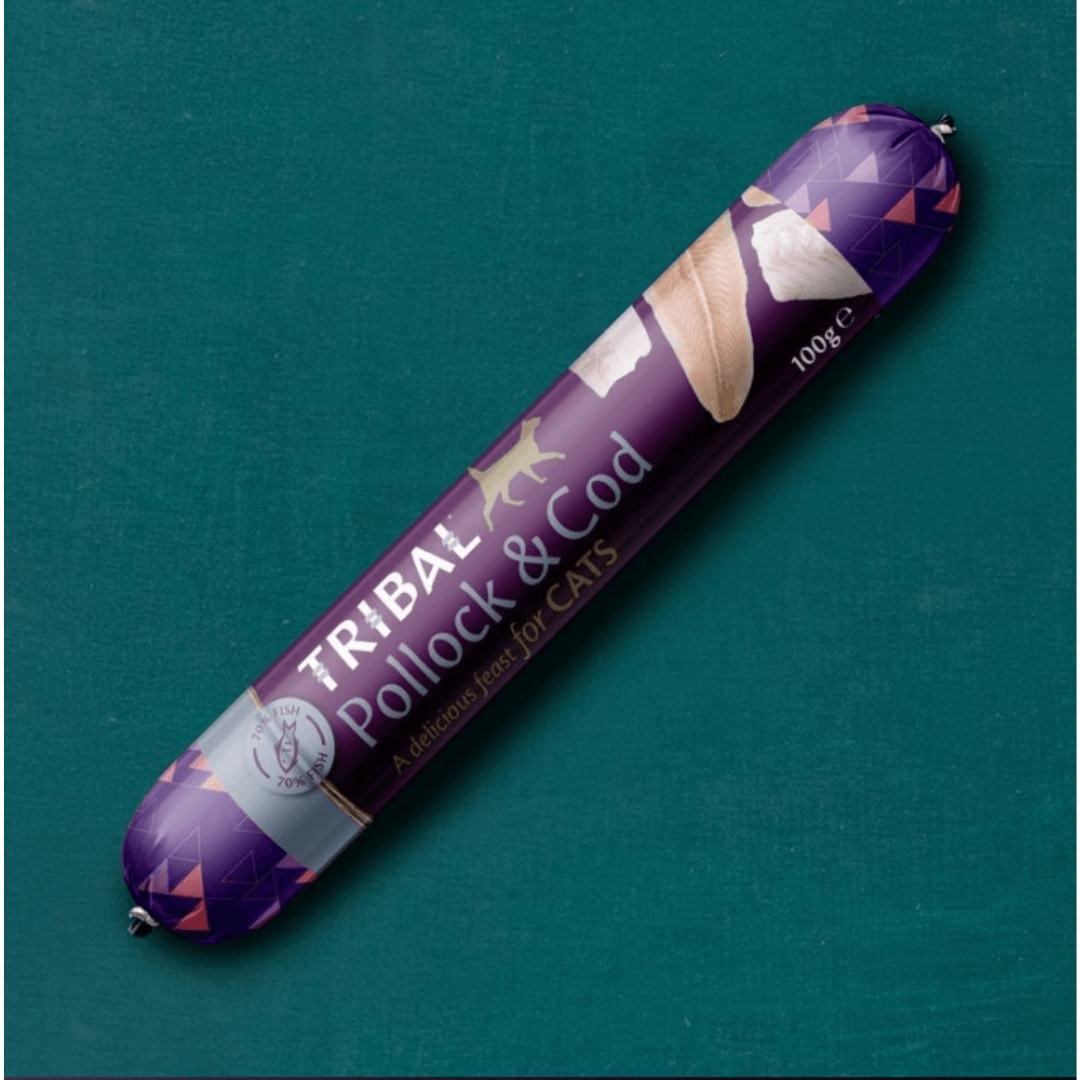 Tribal Fresh Pollock & Cod cat sausage 100g