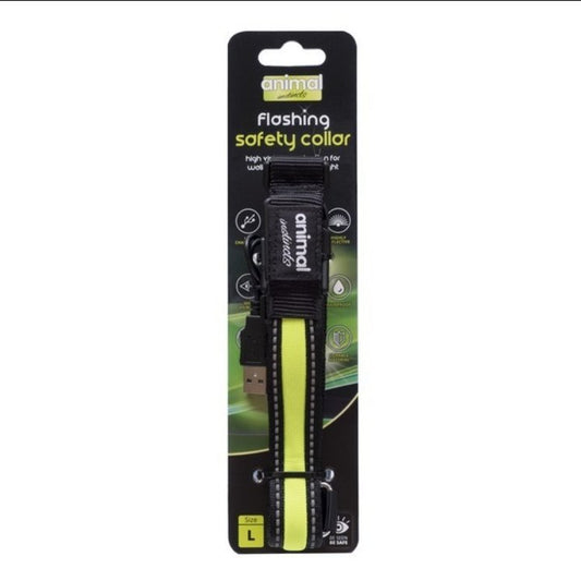 Animal Instincts Flashing Safety Collar Yellow