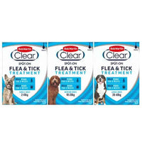 Bob Martin Clear Spot-On flea and tick treatment for small dogs, 3 pipettes