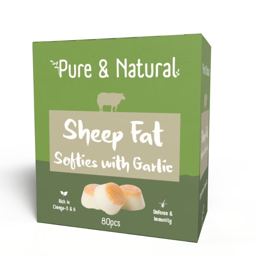 Pure & Natural Sheep Fat Softies With Garlic 80pcs